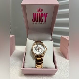 Juicy Culture Gold Logo Watch with Crystals